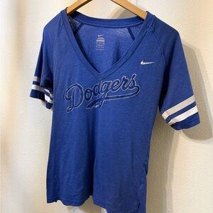 Nike Dodgers Blue V-Neck T-Shirt